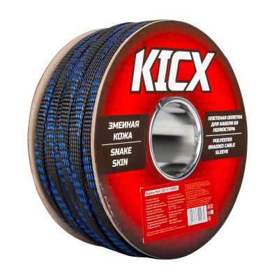 Полиэстеровый рукав Kicx KSS-10-100BBU черный/синие полоски