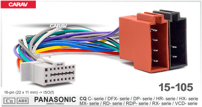Разъем для ресивера Panasonic 16-pin(22x11mm) -> ISO(f) Carav