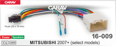 Комплект для Android ГУ (16-pin) на а/м Mitsubishi 2007+ (select models)