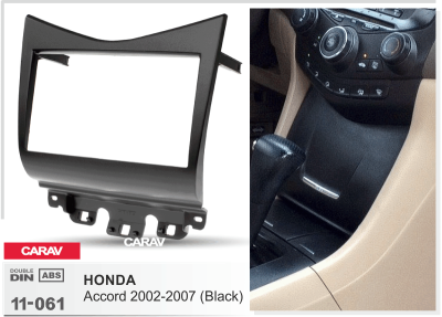 рамка Honda Accord 2002-07 2din (черная) Carav