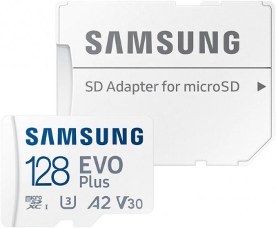 128GB Карта памяти MicroSDXC Samsung EVO Plus UHS-I U3 + SD Adapter (MB-MC128KA/RU)