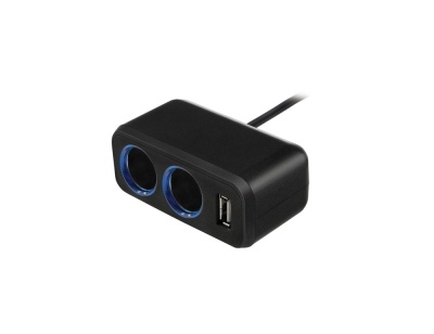 Разветвитель на 2 розетки 1 USB с кабелем Neoline SL-211