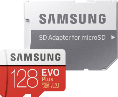 128GB Карта памяти MicroSDXC Samsung EVO Plus UHS-I U1 + SD Adapter (R100/W60MB/s)(MB-MC128HA/RU)