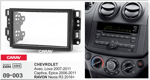 рамка Chevrolet Aveo, Lova 2007-11; Captiva, Epica 2006-11/RAVON Nexia R3 2016 2din Carav