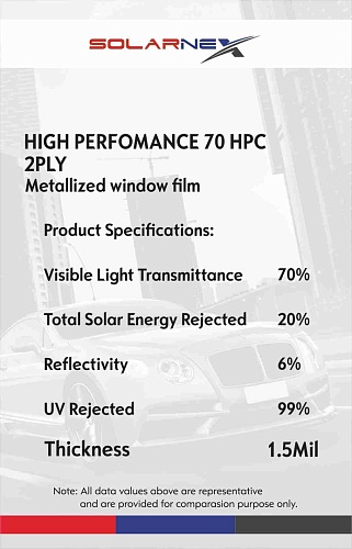 Тонировочная пленка SOLARNEX HPC 70%