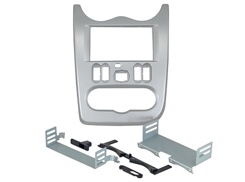 рамка Renault Logan 10-14, Sandero 09-14 2din Silver