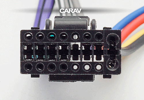 Разъем для ресивера Kenwood / JVC 16-pin(22x10mm) -&gt; ISO(f) Carav